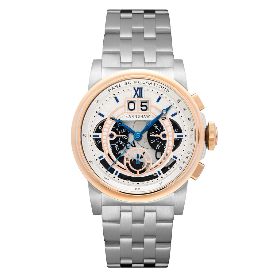 title:Thomas Earnshaw Men's ES-8267-55 Hansom 44mm Quartz Watch;color:White