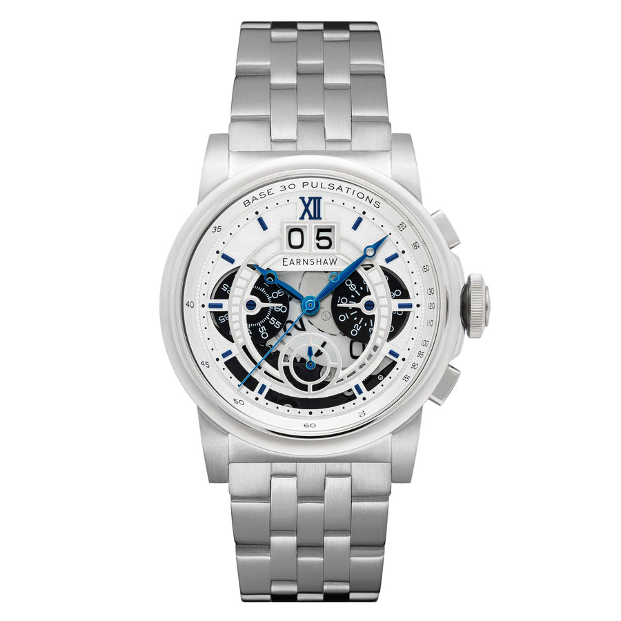 title:Thomas Earnshaw Men's ES-8267-11 Hansom 44mm Quartz Watch;color:White