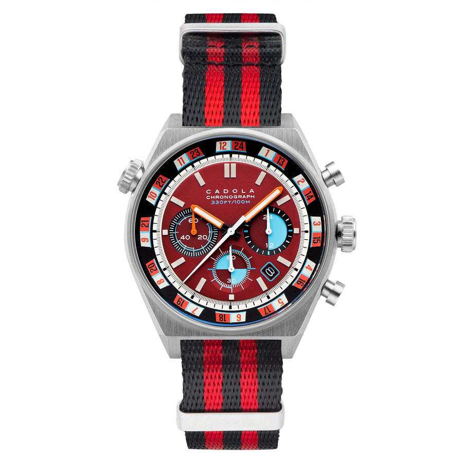 title:Cadola Men's CD-1027-04 Intercontinental 43mm Quartz Watch;color:Red