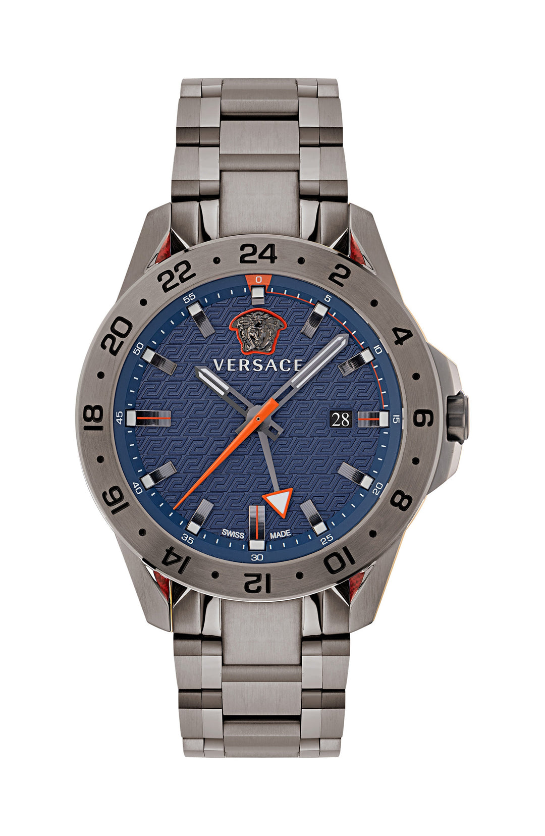 title:Versace Men's VE2W00422 Sport Tech GMT 45mm Quartz Watch;color:Blue