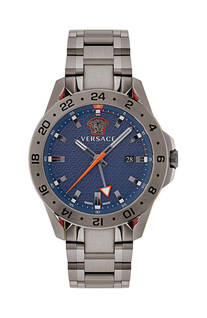 title:Versace Men's VE2W00422 Sport Tech GMT 45mm Quartz Watch;color:Blue