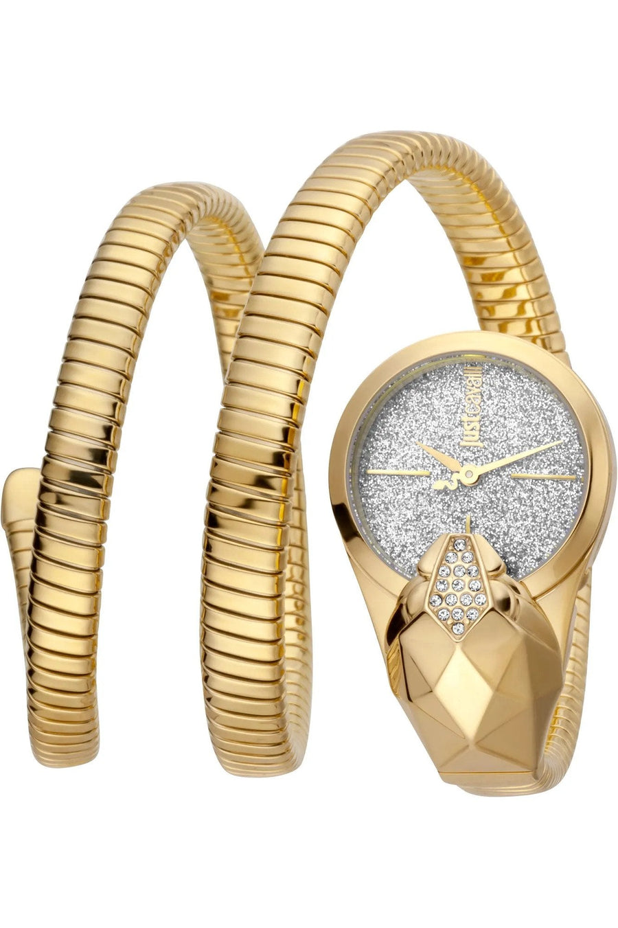 title:Just Cavalli Women's JC1L114M0035 Signature Snake Glam Time EVO 1 26mm Watch;color:Silver