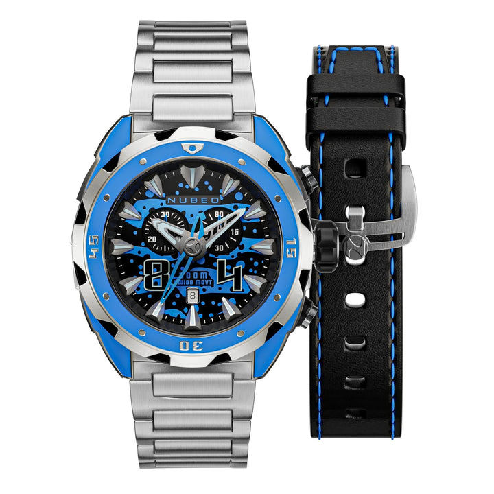 title:Nubeo Men NB-6057-33 Swell 49mm Quartz Limited Edition Watch;color:Blue
