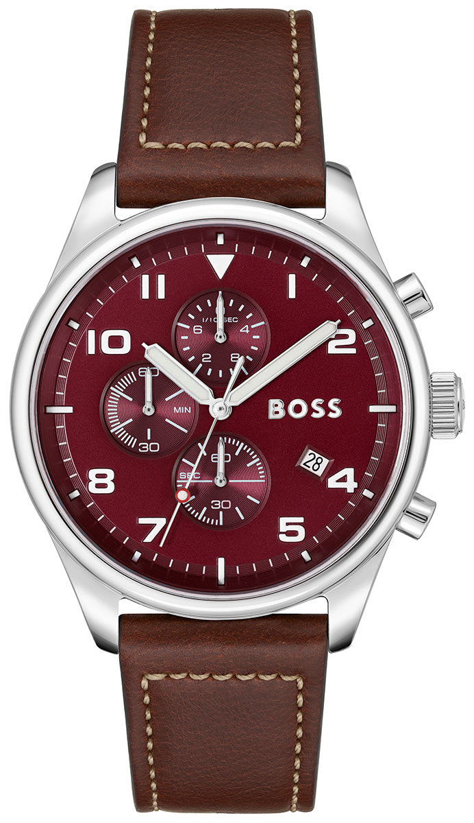 title:Hugo Boss Men's 1513988 View 44mm Quartz Watch;color:Red