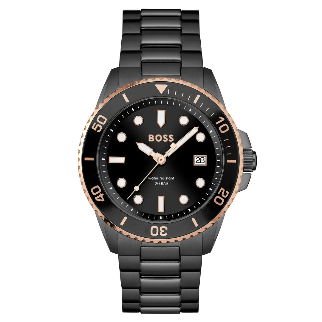 title:Hugo Boss Men's 1514013 Ace 43mm Quartz Watch;color:Black