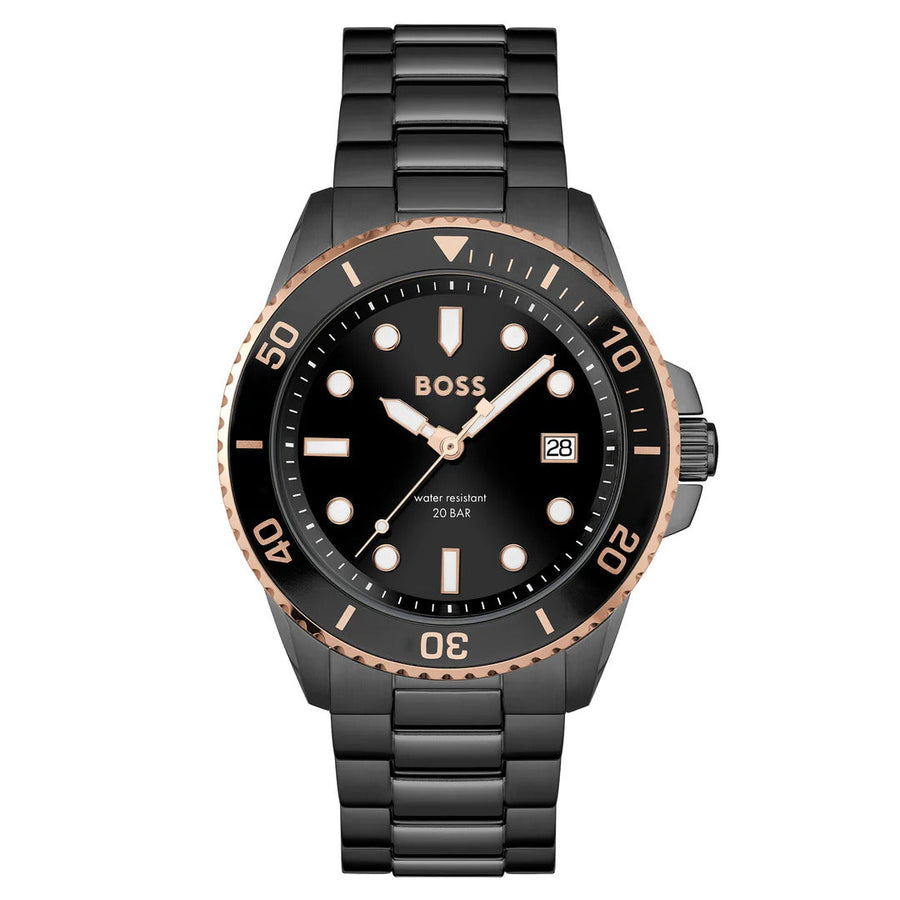 title:Hugo Boss Men's 1514013 Ace 43mm Quartz Watch;color:Black