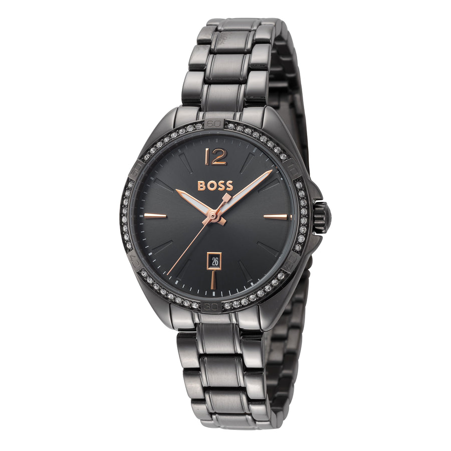 title:Hugo Boss Women's 1502620 Felina 30.2mm Quartz Watch;color:Grey