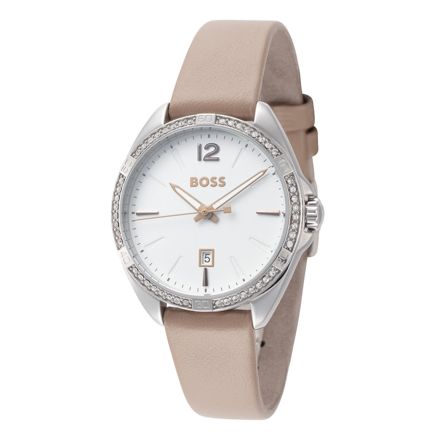 title:Hugo Boss Women's 1502644 Felina 30.2mm Quartz Watch;color:White