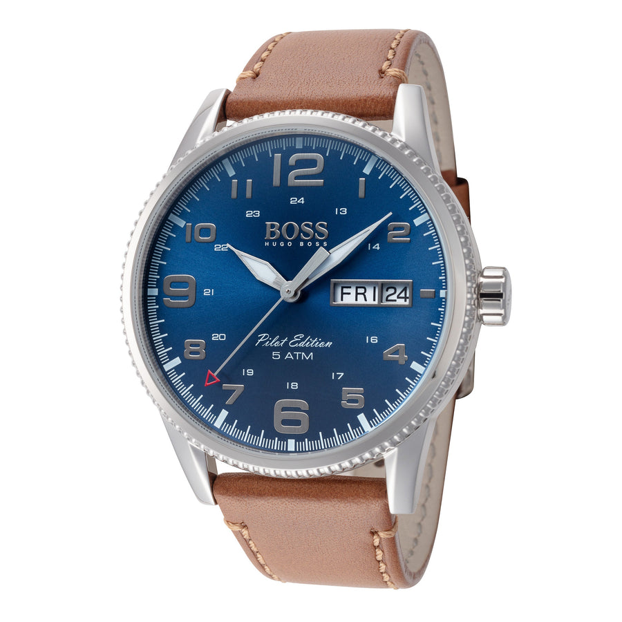 title:Hugo Boss Men's 1513331 Pilve 44mm Quartz Watch;color:Blue