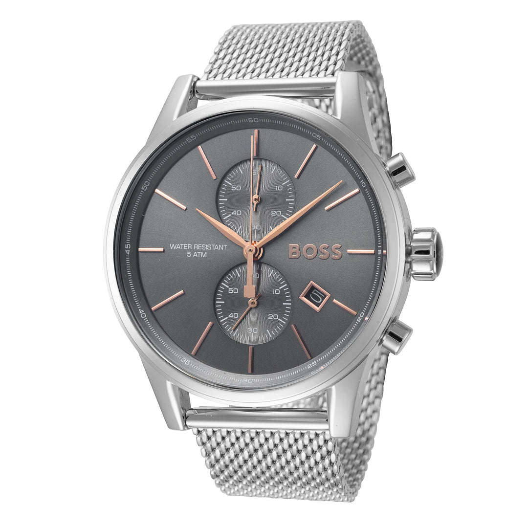 title:Hugo Boss Men's 1513440 Jet 41mm Quartz Watch;color:Grey