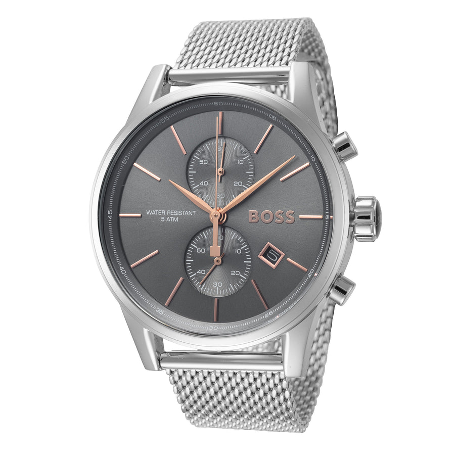 title:Hugo Boss Men's 1513440 Jet 41mm Quartz Watch;color:Grey