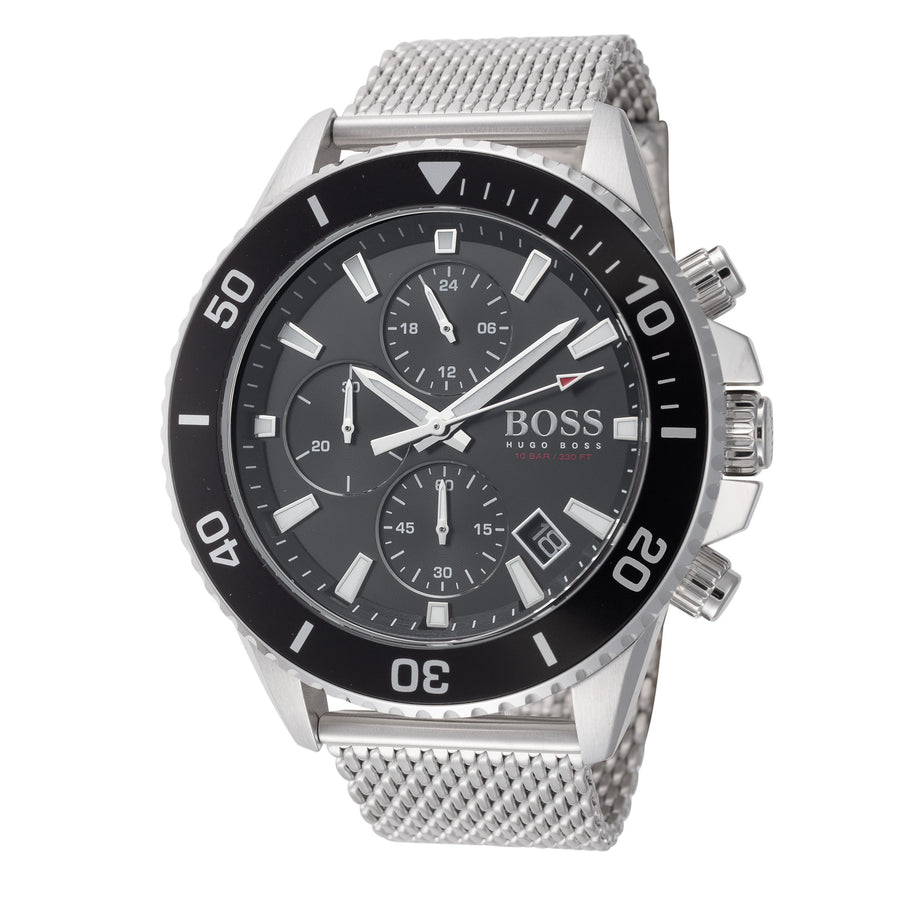 title:Hugo Boss Men's 1513904 Admiral 45mm Quartz Watch;color:Black
