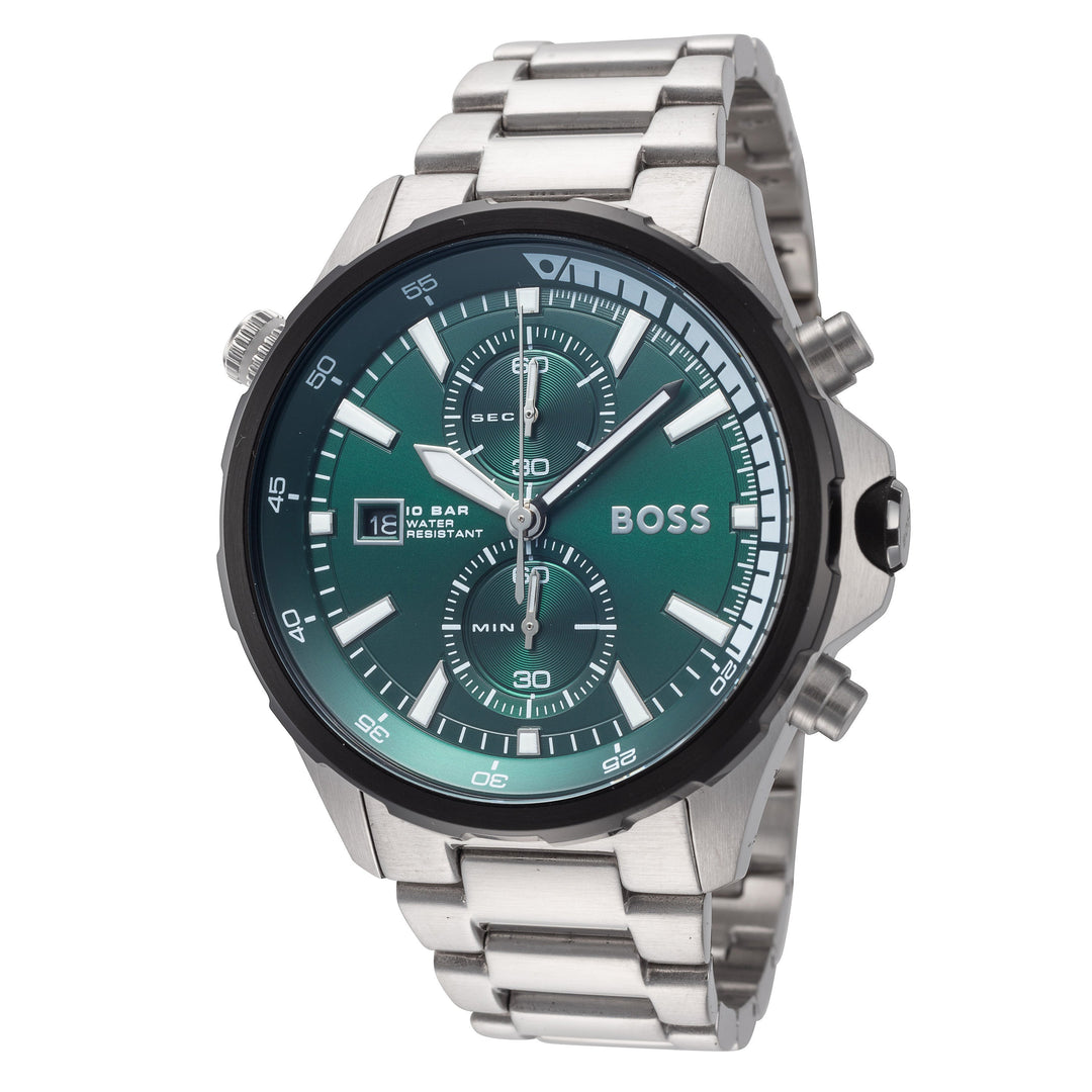 title:Hugo Boss Men's 1513930 Globetrotter 46mm Quartz Watch;color:Green
