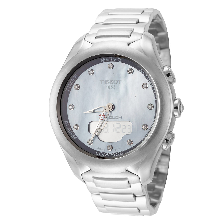 title:Tissot Womens T0752201110601 T-Touch Sol Quartz Watch;color:Black Mother-of-Pearl