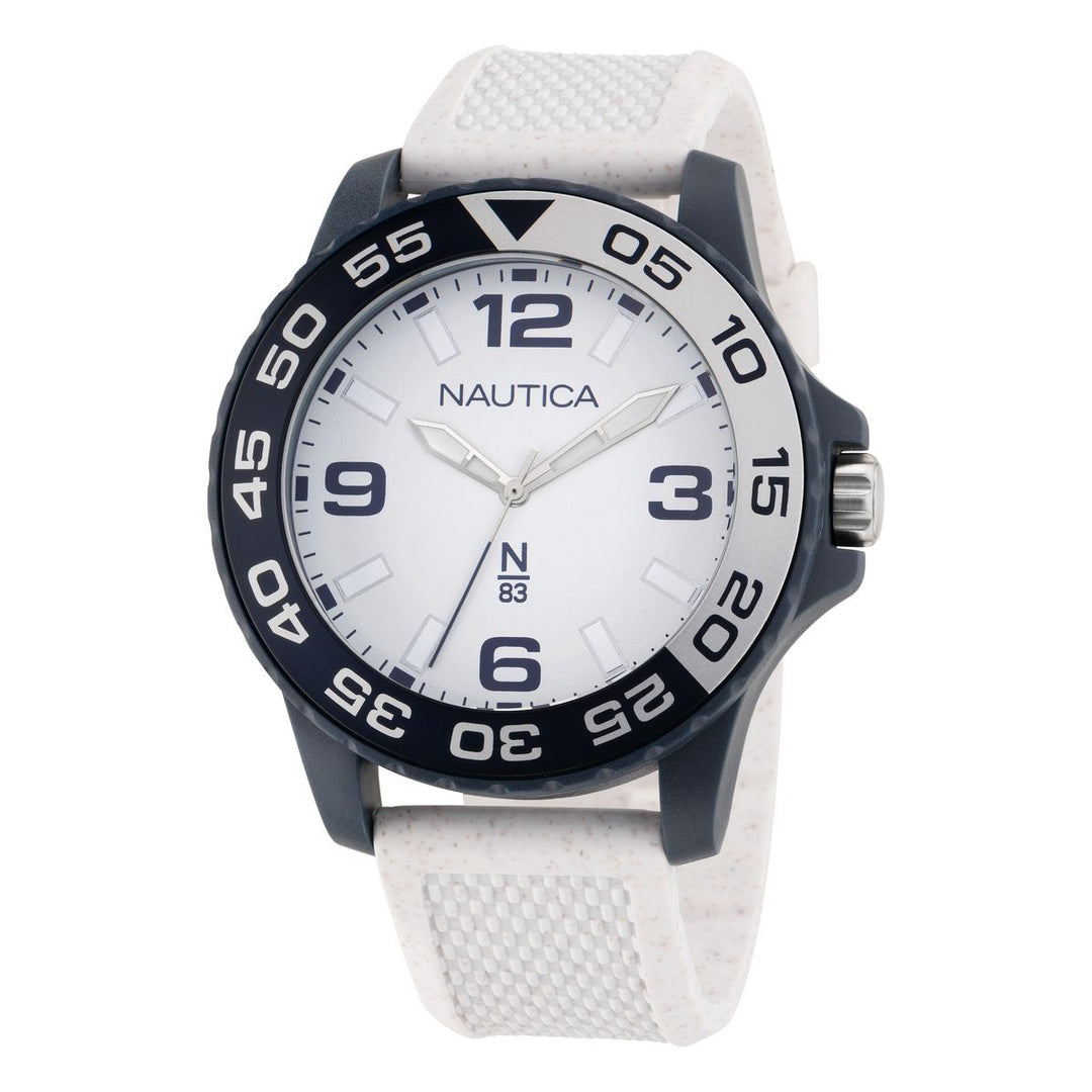 title:Nautica Finn World NAPFWS301 Men's 45 Quartz Watch;color:White