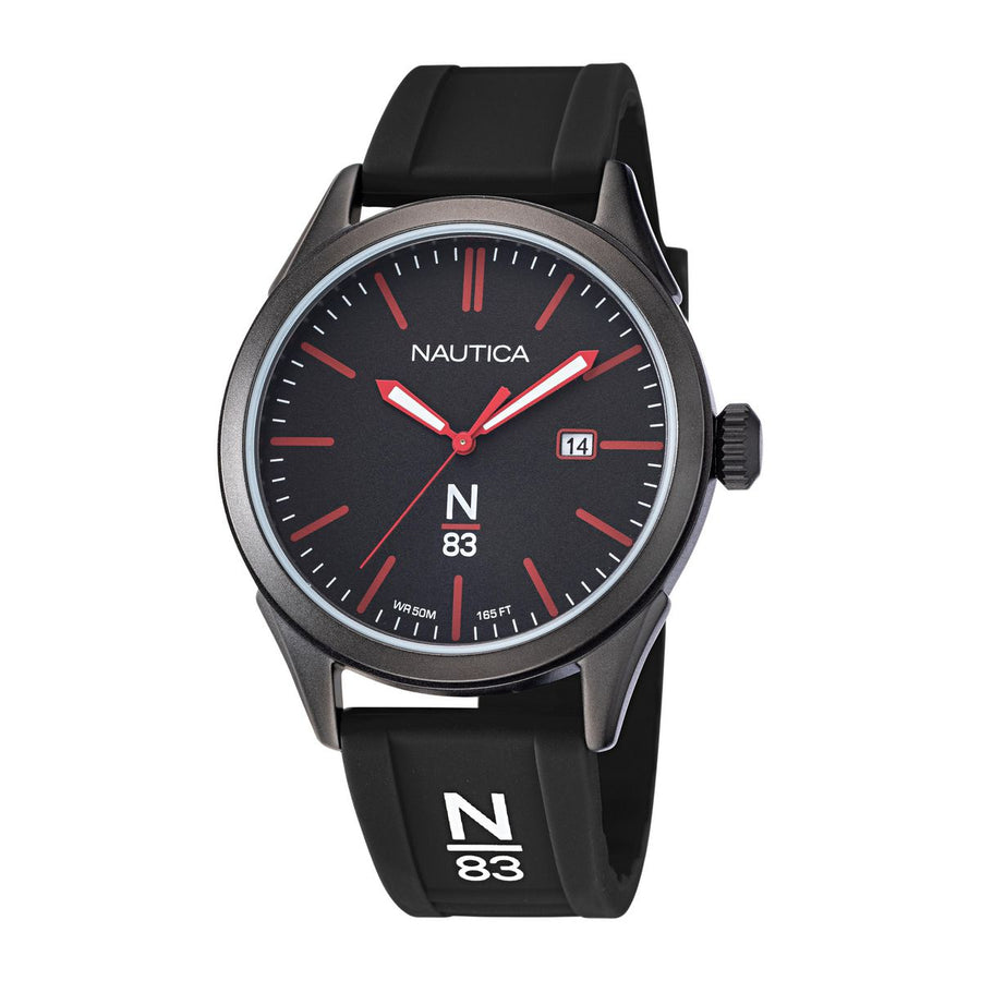 title:Nautica Hannay Bay NAPHBF118 Men's 42 Quartz Watch;color:Black