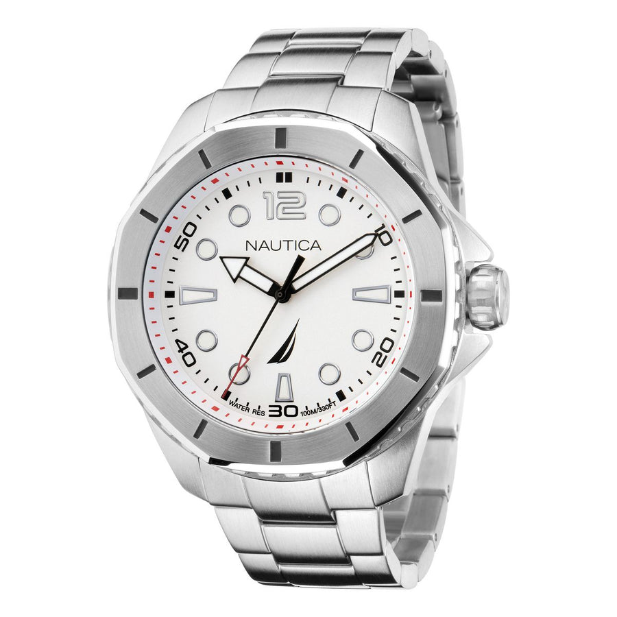 title:Nautica Koh May Bay NAPKMF204 Men's 46 Quartz Watch;color:Silver