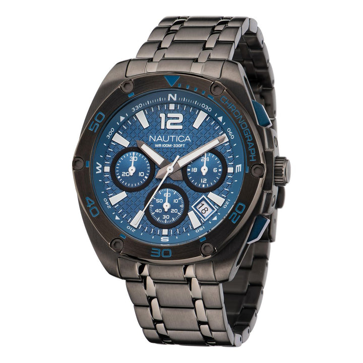 title:Nautica Tin Can Bay NAPTCF211 Men's 44 Quartz Watch;color:Blue