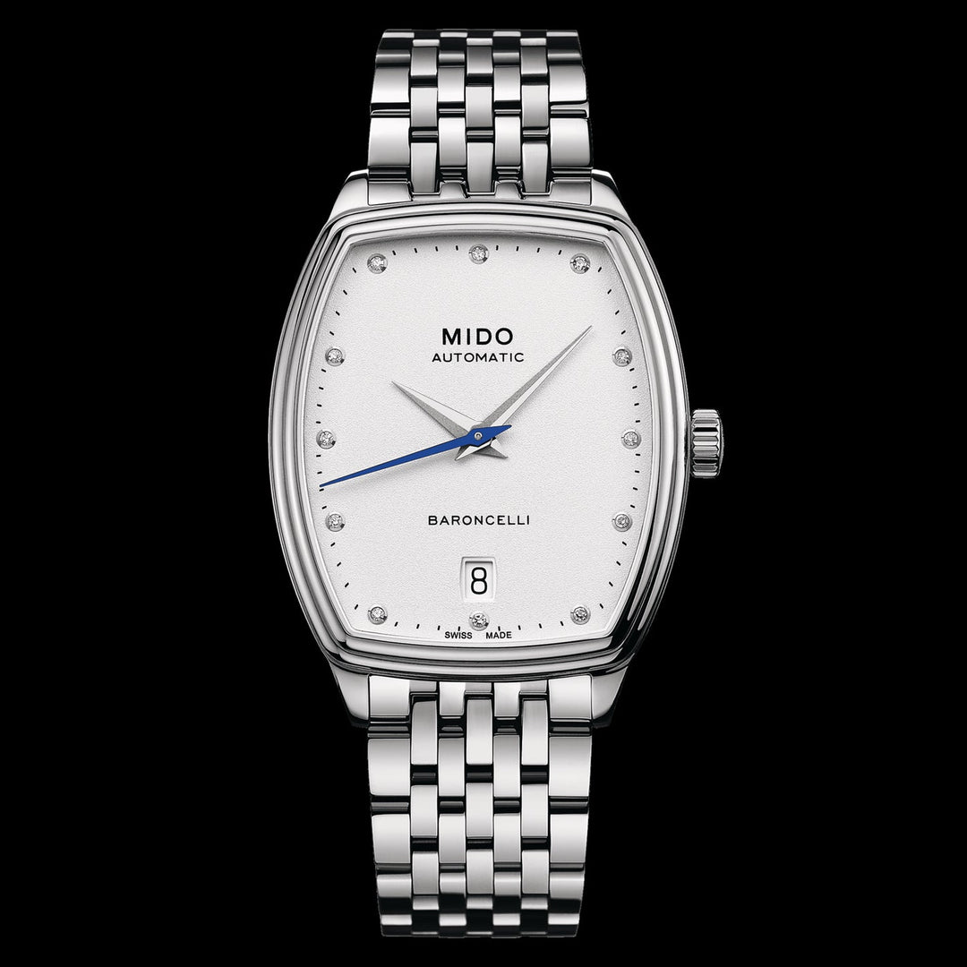 title:Mido Women's M0413071101600 Baroncelli 30.5mm Automatic Watch;color:White