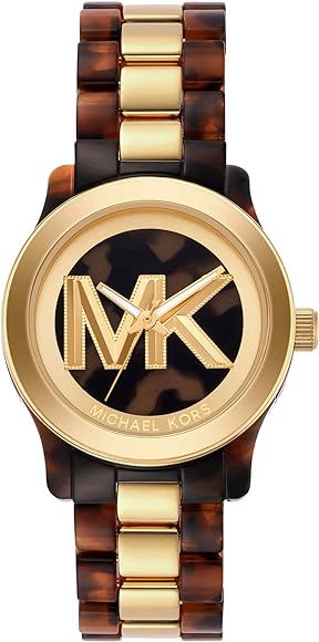 title:Michael Kors Women's MK7354 Runway 38mm Quartz Watch;color:Brown