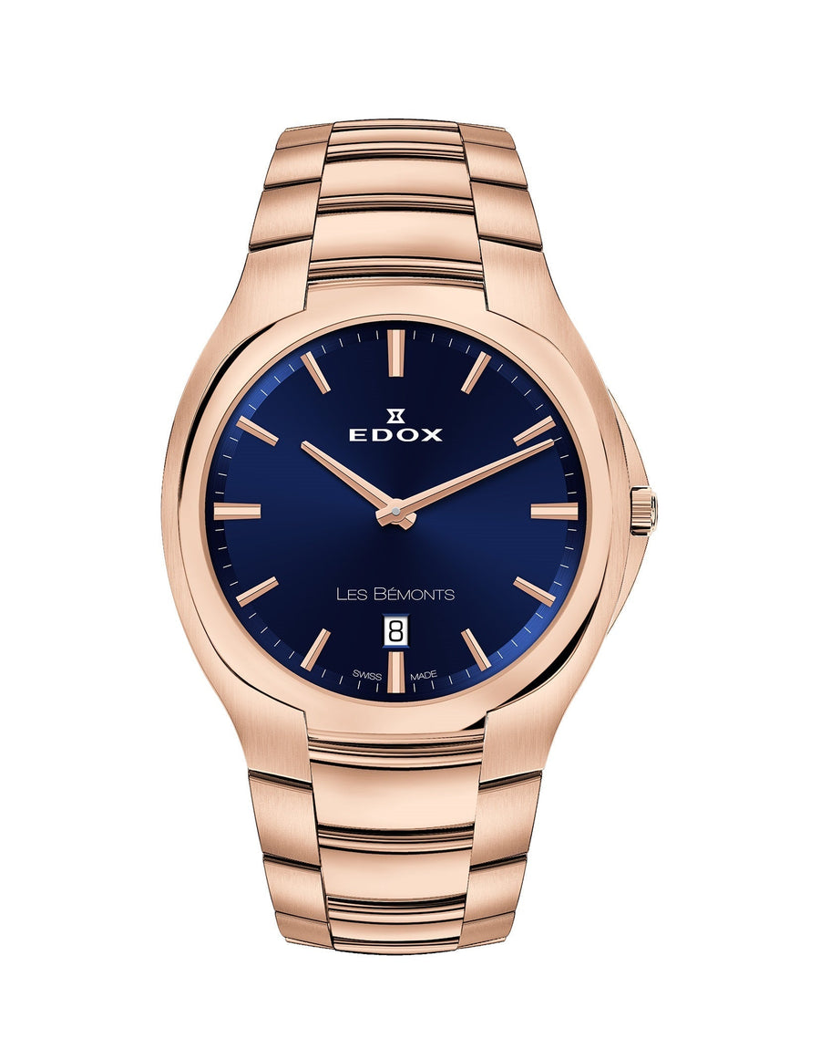 title:Edox Men 56003-37R-BUIR Les Bemonts 40mm Quartz Watch;color:Blue