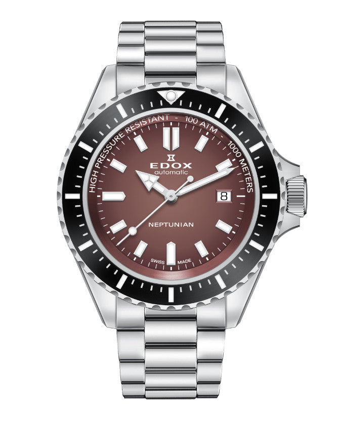 title:Edox Men 80120-3NM-BRD Neptunian 44mm Automatic Watch;color:Red