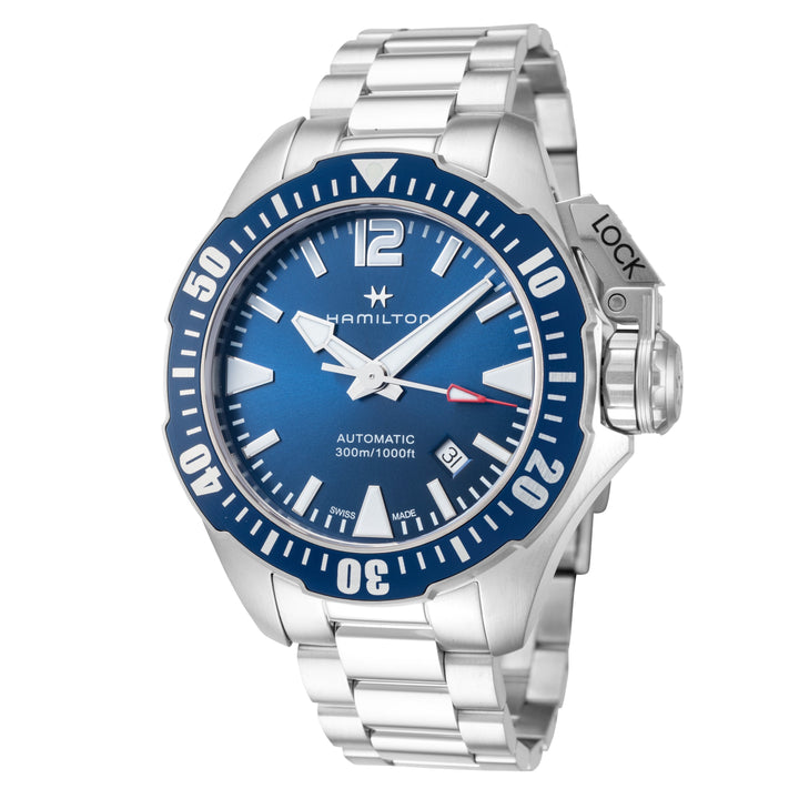 title:Hamilton Men's H77705145 Khaki Navy 42mm Automatic Watch;color:Blue