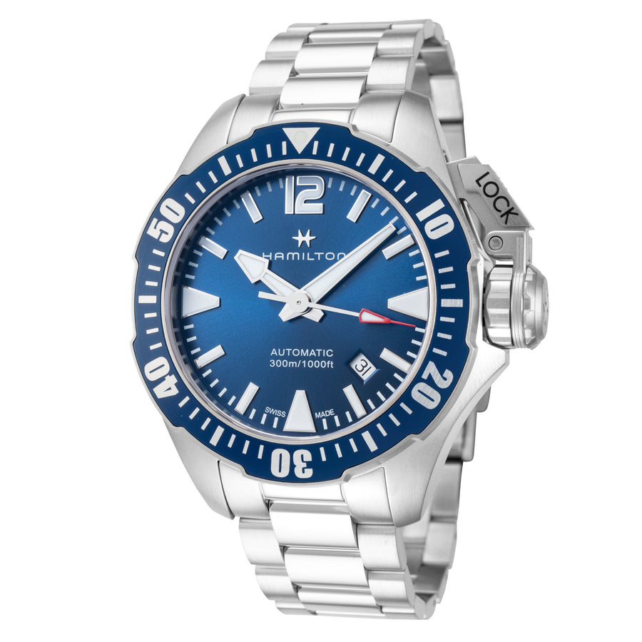 title:Hamilton Men's H77705145 Khaki Navy 42mm Automatic Watch;color:Blue