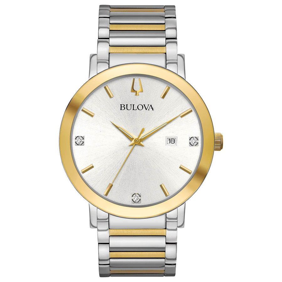 title:Bulova Men's 98D151 American Clipper 42mm Quartz Watch;color:Silver