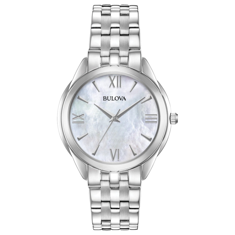 title:Bulova Women's 96L268 Classic 34mm Quartz Watch;color:Mother-of-Pearl