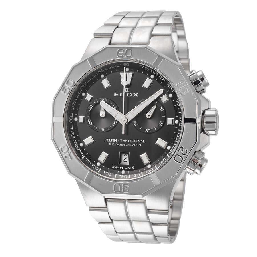 title:Edox Men 10113-3M-NIN Delfin The Original 43mm Quartz Watch;color:Silver