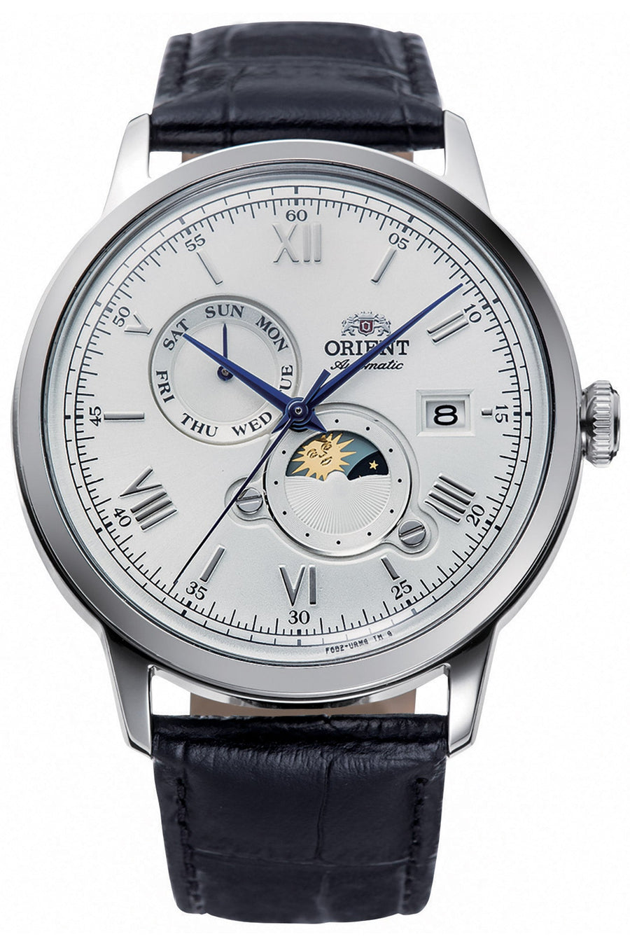 title:Orient Men's Sun & Moon 42mm Automatic Watch RA-AK0802S10B;color:Black