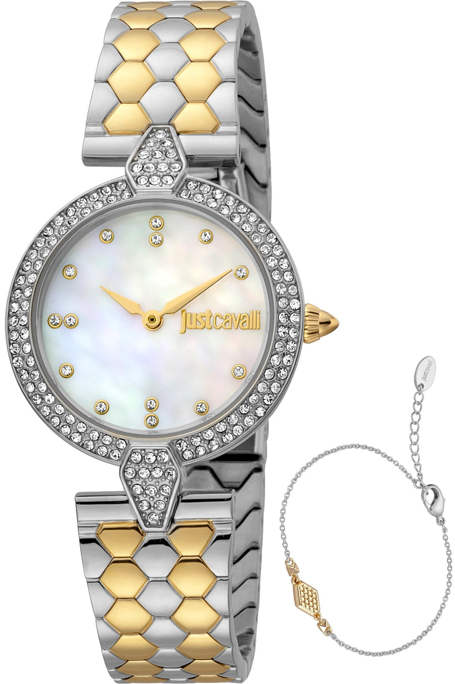 title:Just Cavalli Women's JC1L159M0085 SET 30mm Quartz Watch;color:Black