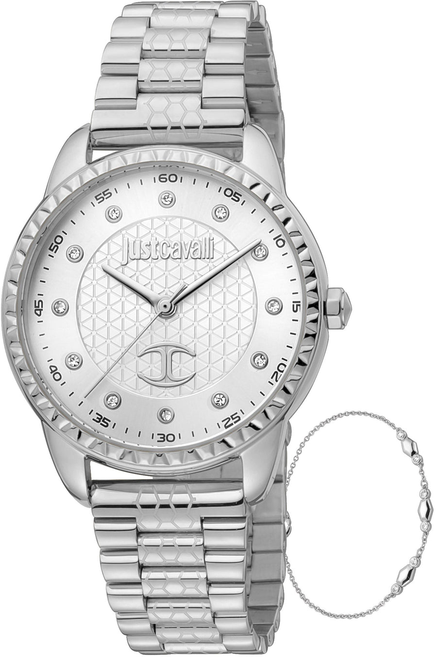 title:Just Cavalli Women's JC1L176M0045 SET 34mm Quartz Watch;color:Silver