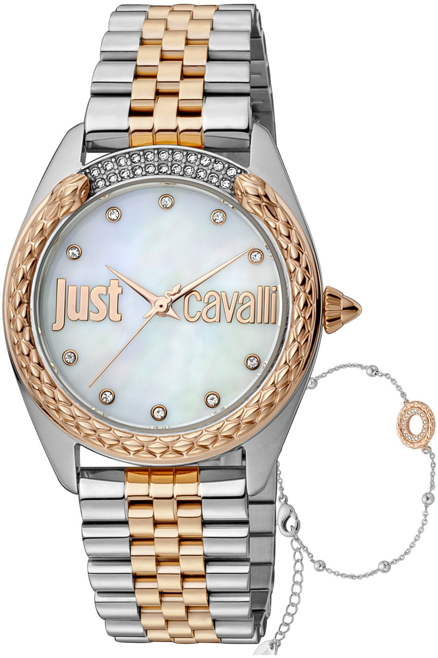 title:Just Cavalli Women's JC1L195M0115 Animalier 34mm Quartz Watch;color:Silver