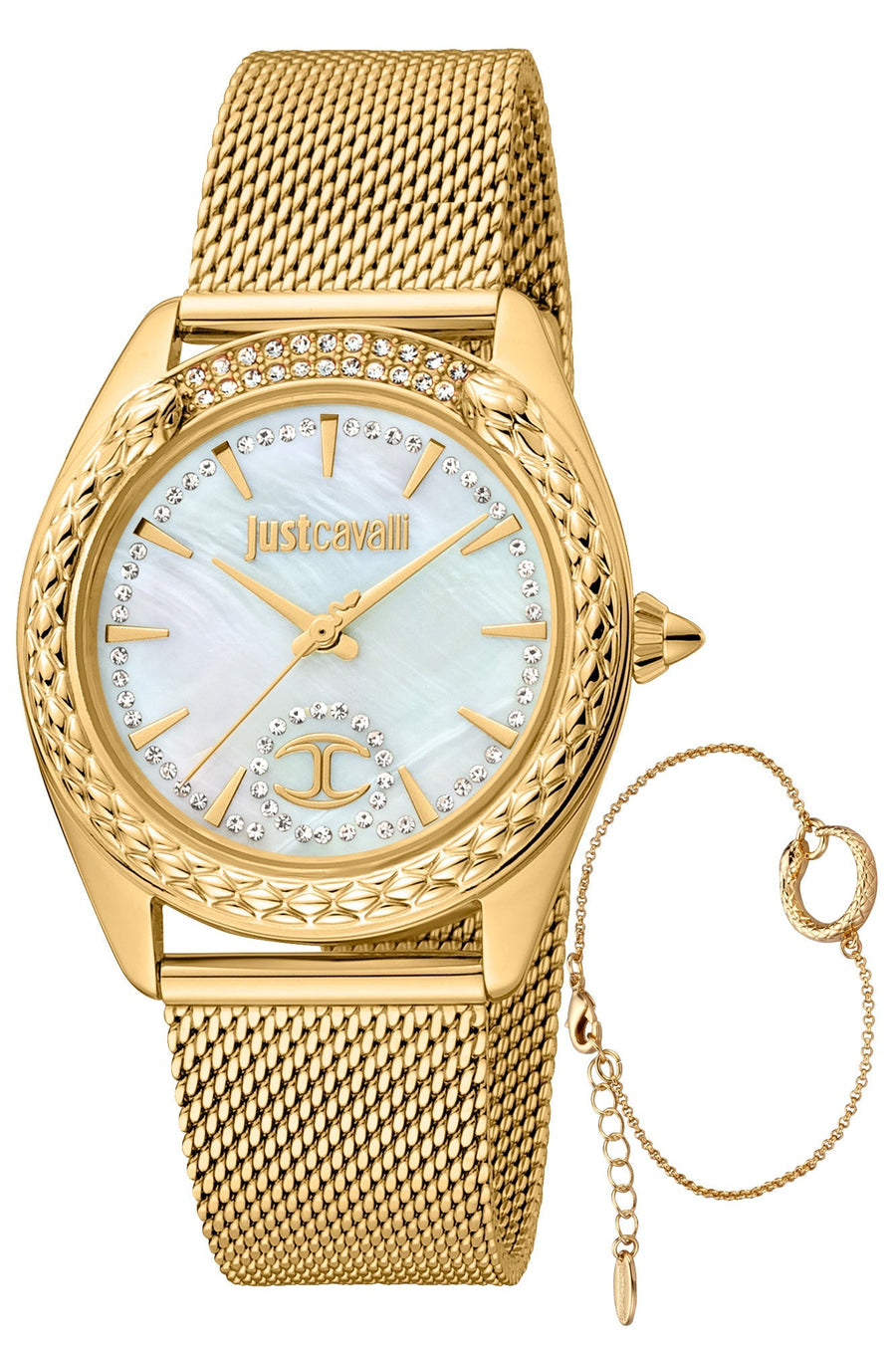 title:Just Cavalli Women's JC1L195M0225 Animalier 34mm Quartz Watch;color:Gold