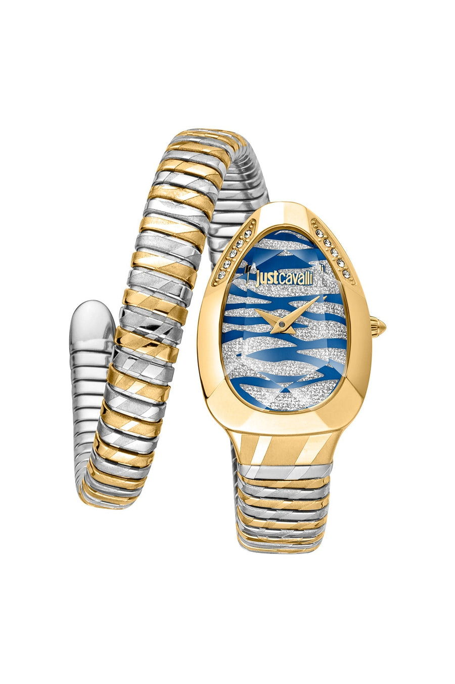 title:Just Cavalli Women's JC1L225M0085 Signature Snake 22mm Quartz Watch;color:Silver