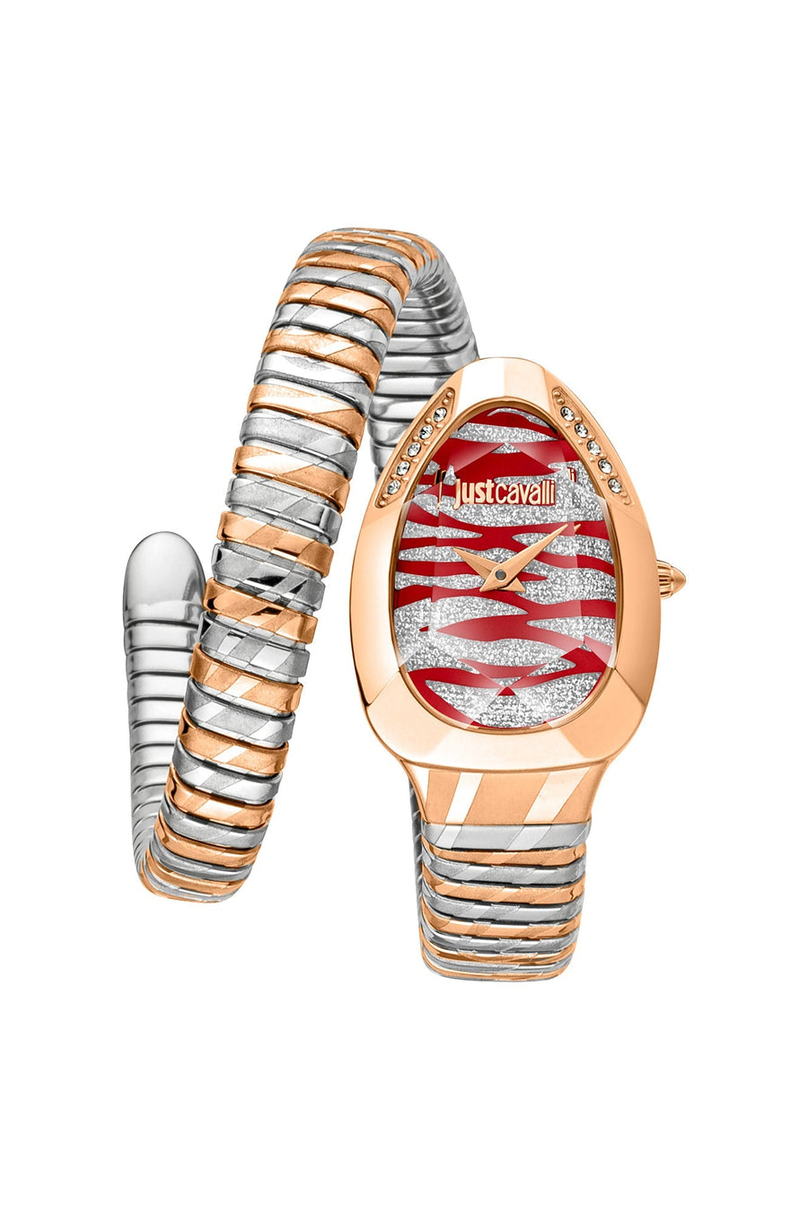 title:Just Cavalli Women's JC1L225M0105 Signature Snake 22mm Quartz Watch;color:Silver
