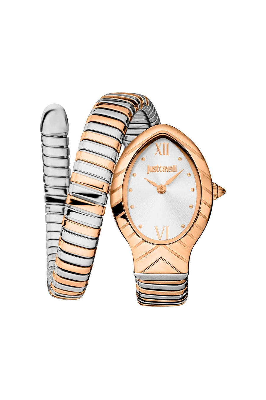 title:Just Cavalli Women's JC1L247M0065 Signature Snake 23mm Quartz Watch;color:Silver