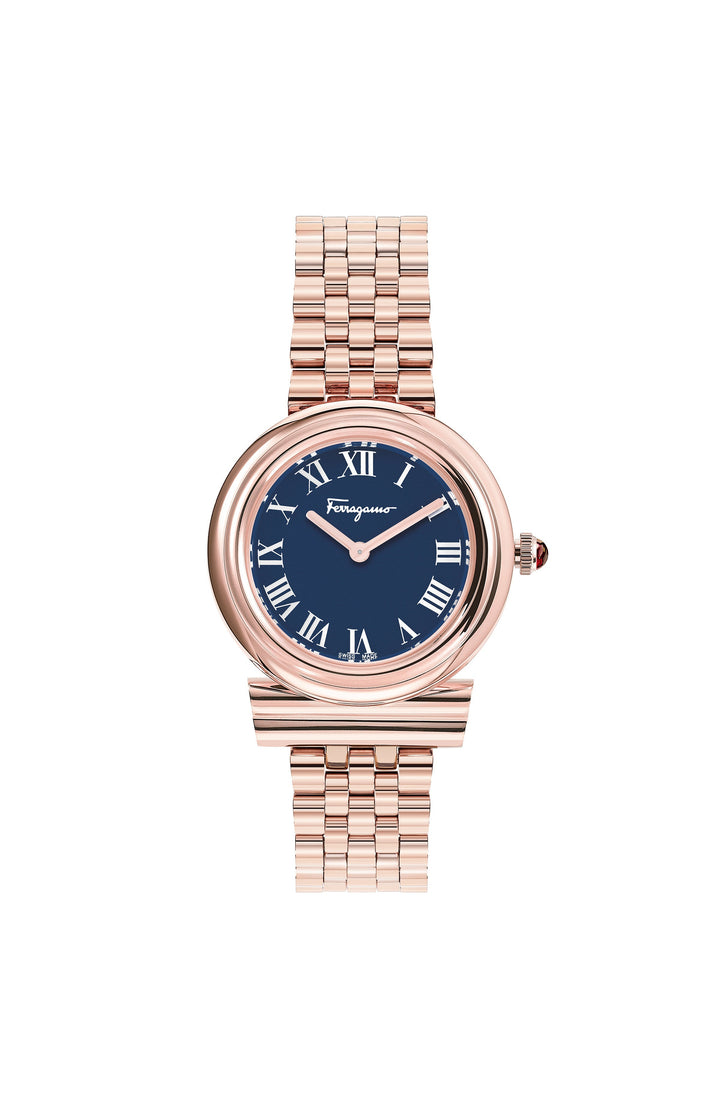 title:Ferragamo Women's SFMV00622 Gancini 28mm Quartz Watch;color:Rose Gold