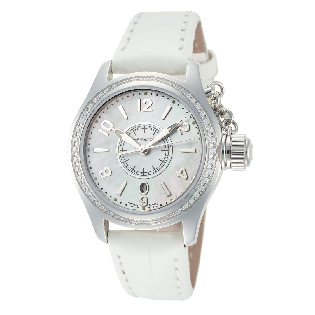 title:Hamilton Women's Khaki Navy 32mm Quartz Watch H77211615;color:White Mother-of-Pearl
