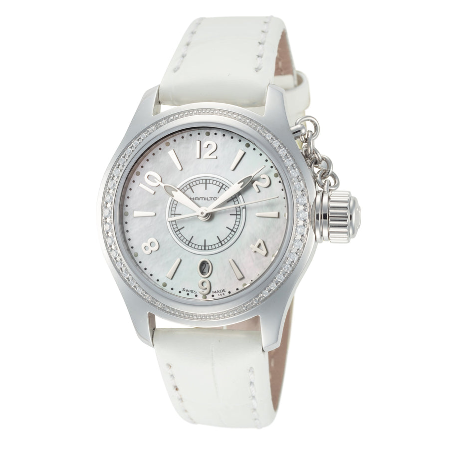 title:Hamilton Women's Khaki Navy 32mm Quartz Watch H77211615;color:White Mother-of-Pearl