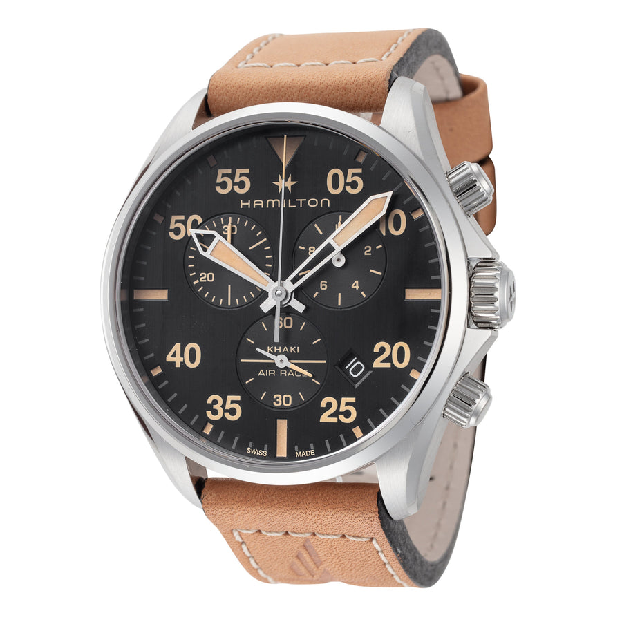 Hamilton Men's Khaki Aviation 44mm Quartz Chronograph Watch H76722531 - Ruumur