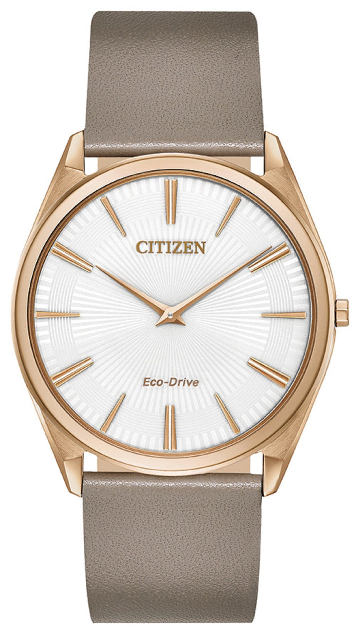 title:Citizen Women's 39mm White Dial Eco-Drive Solar Watch AR3076-08A;color:Taupe