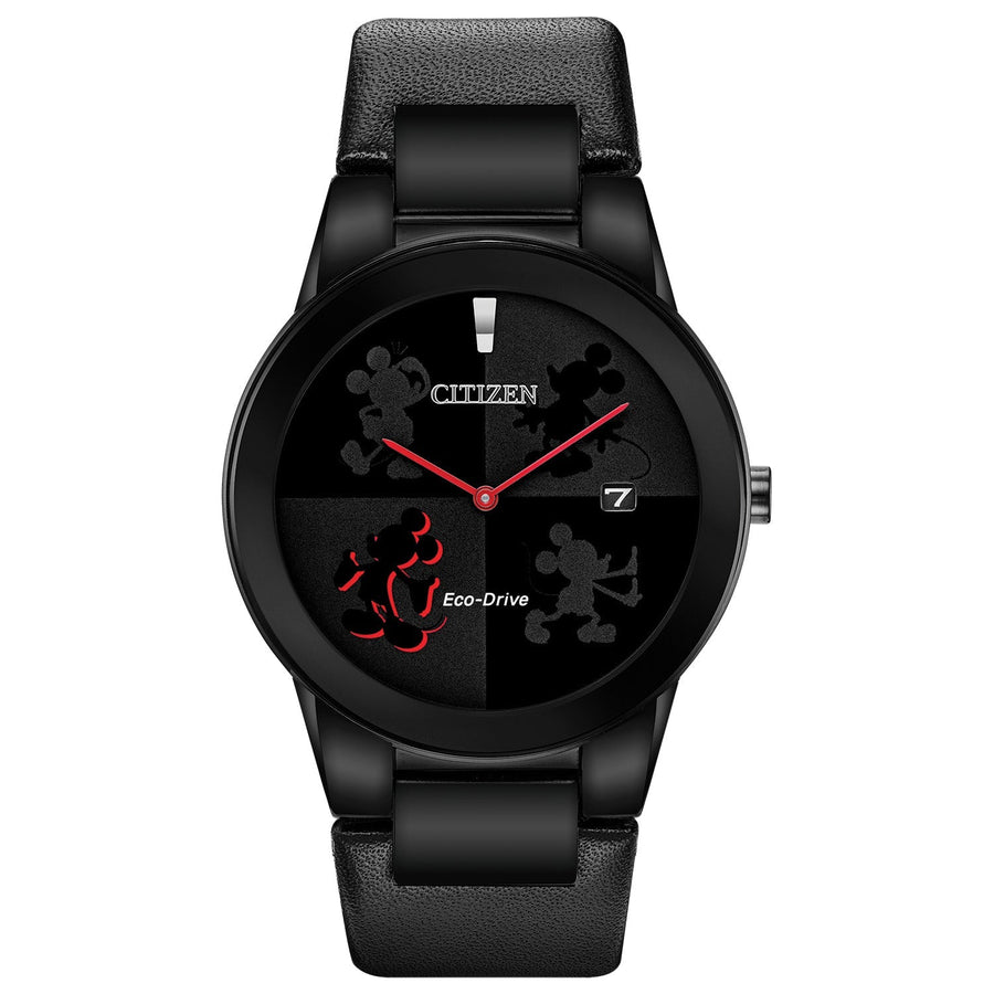 title:Citizen Men's 40mm Black Dial Eco-Drive Solar Watch AU1069-06W;color:Black