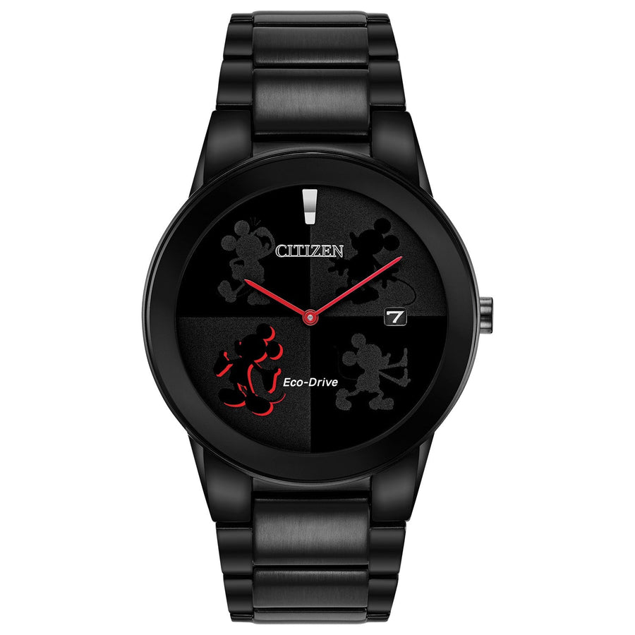 title:Citizen Men's 40mm Black Dial Eco-Drive Solar Watch AU1069-57W;color:Black