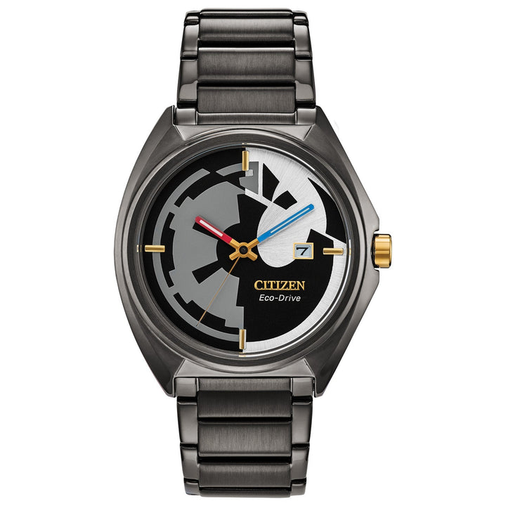 title:Citizen Men's 42mm Black Dial Eco-Drive Solar Watch AW1578-51W;color:Gray