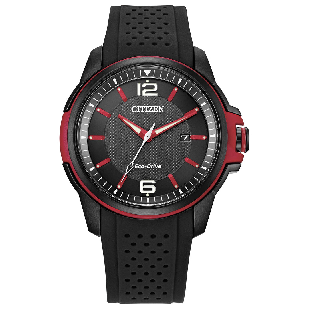 title:Citizen Men's 44mm Black Dial Eco-Drive Solar Watch AW1658-02E;color:Black