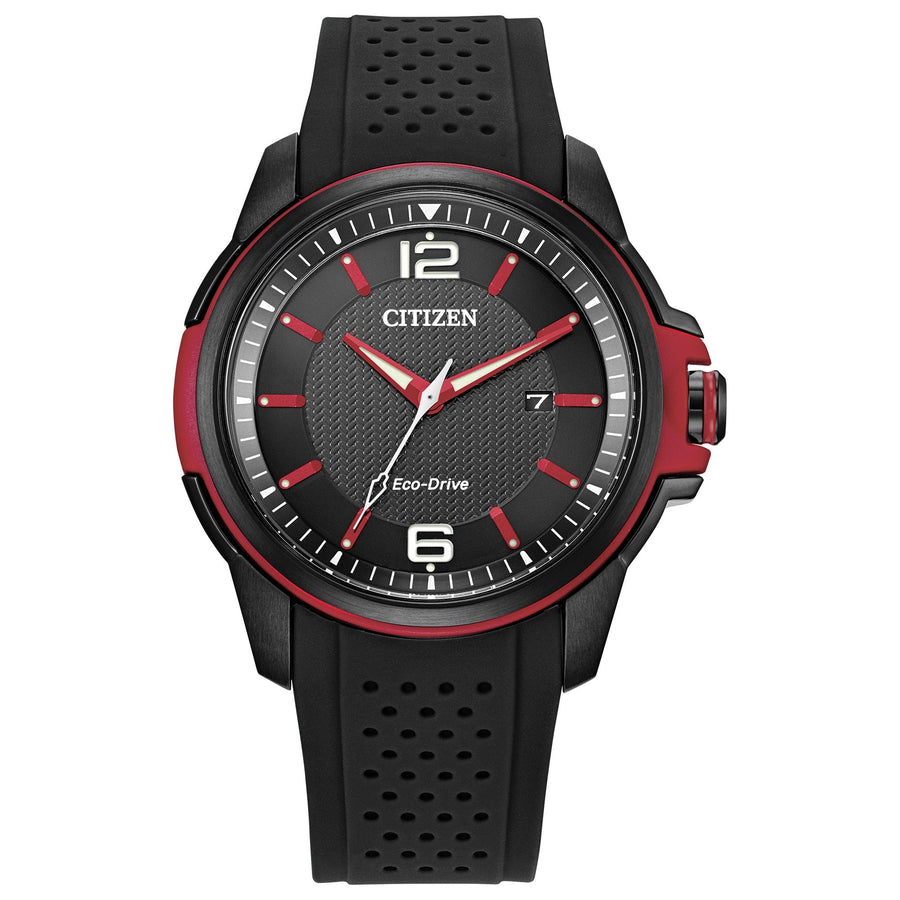 title:Citizen Men's 44mm Black Dial Eco-Drive Solar Watch AW1658-02E;color:Black