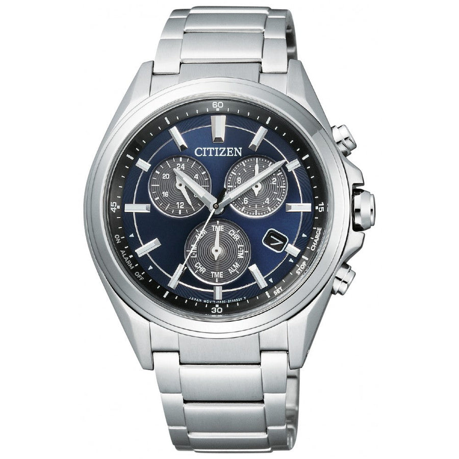 title:Citizen Men's 40mm Blue Dial Eco-Drive Solar Watch BL5530-57L;color:Silver